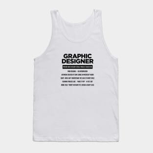 Graphic Designer Pet Peeves - black text Tank Top